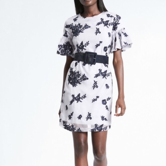 Banana Republic Dresses & Skirts - Banana Republic Embroidered Ruffle-Sleeve Dress